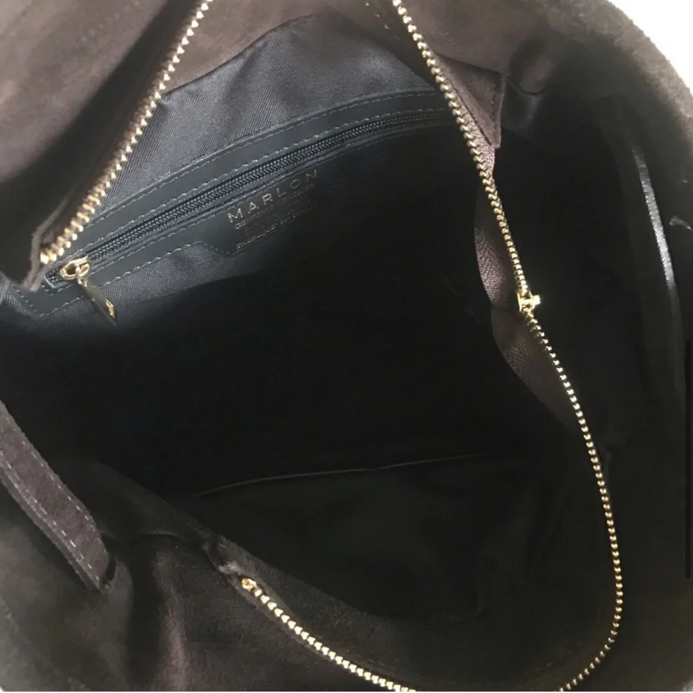 Chocolate Brown Suede Bag by Marlon